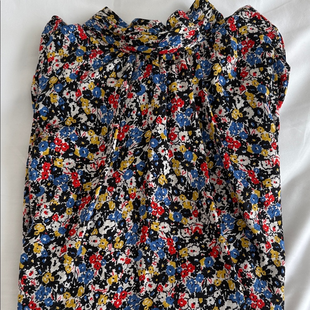 Veronica Beard women’s Black and Floral Blouse Sz 6 - Picture 8 of 8